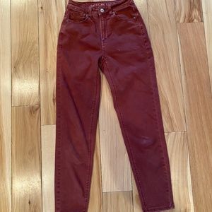 COPY - American Eagle stretch mom jeans burgundy size 00 regular